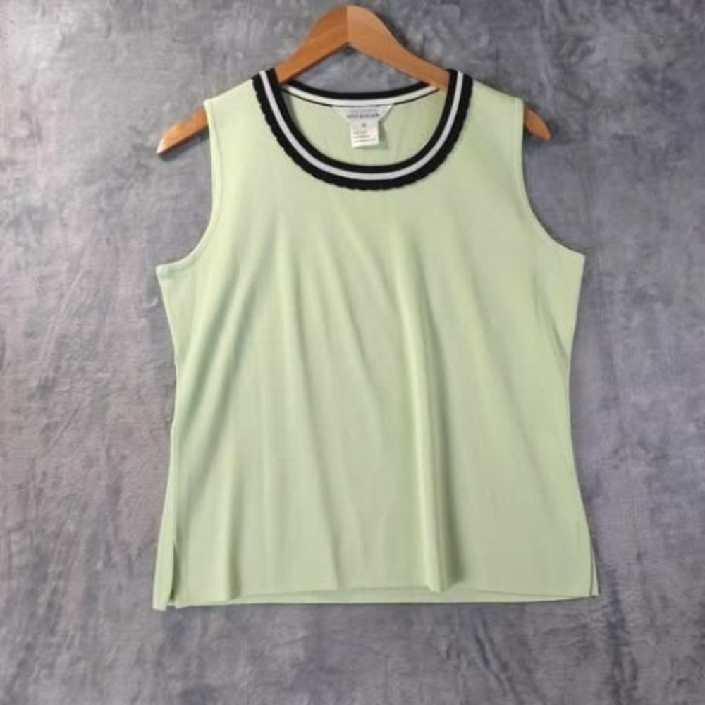 Exclusively‎ Misook Womens M Mint Green Sleeveless Knit Top Stretch
